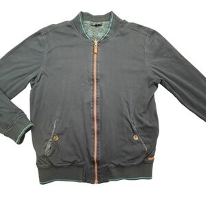 Ted Baker London Bomber Jacket Mens 4 Large Blue Lined Raglan Sleeve Full Zip